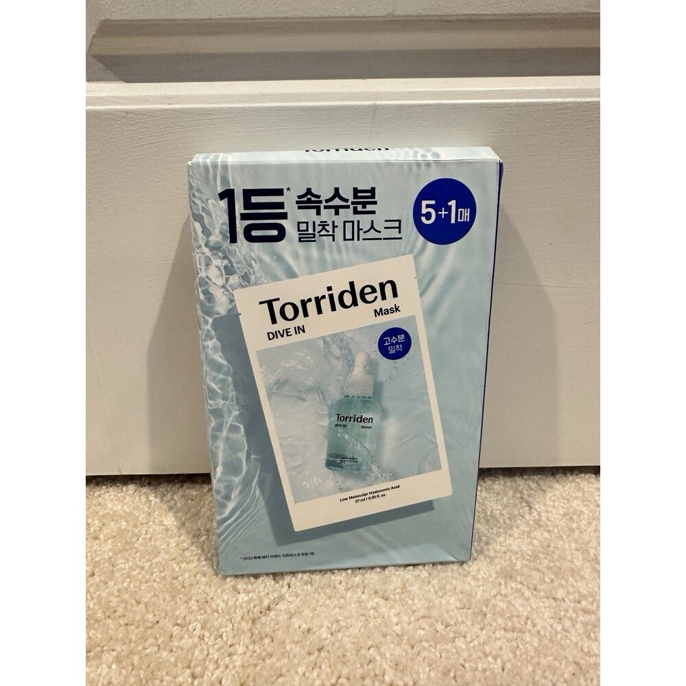NEW Torriden DIVE-IN Low Molecular Hyaluronic Acid Mask 5+1 pk Korean Face Sheet
